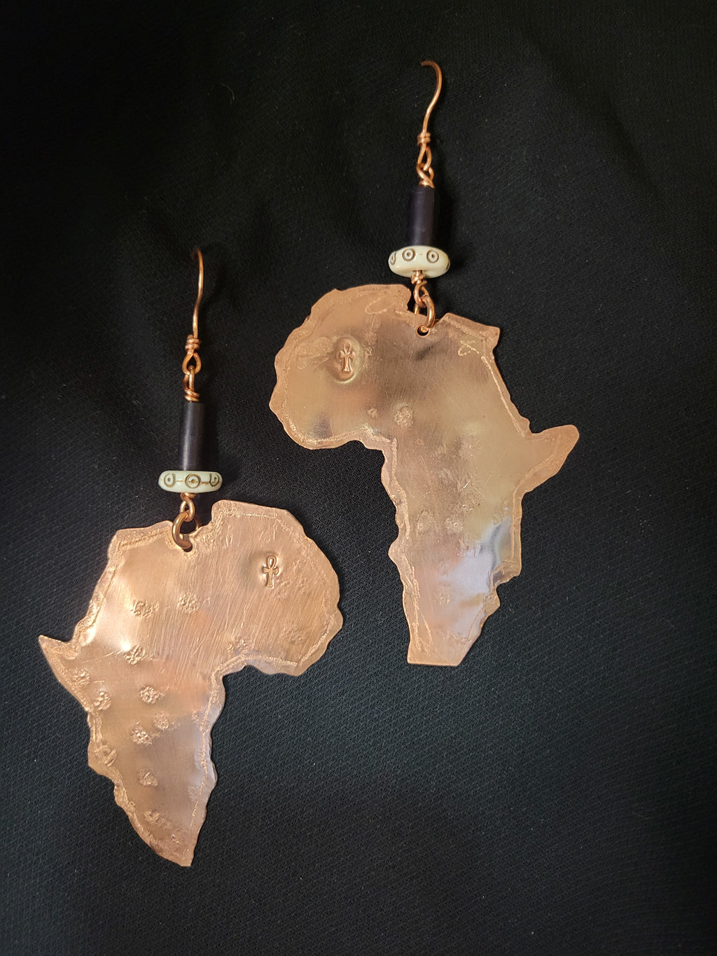 African Shape Copper Earrings