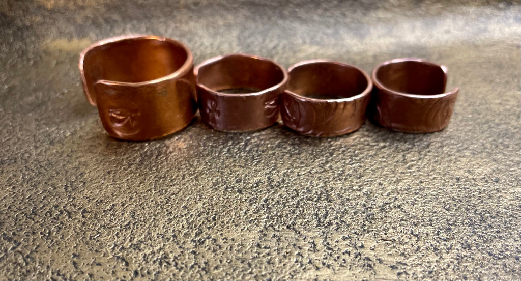 Copper Inscribed Rings